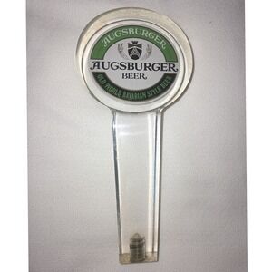Augsburger Beer Tap Handle Clear Excellent Vintage Lucite Bavarian Style